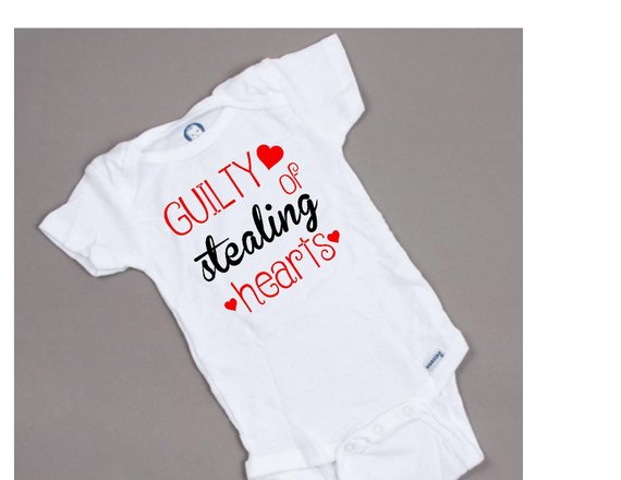 Guilty of stealing hearts Valentine's day onesie