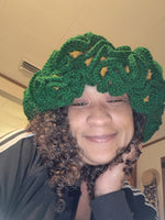 Mardi Gras crochet adult hat, granny square extreme ruffle