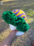 Mardi Gras spiral ruffle hat