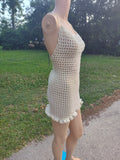 Cream color Mesh dress and matching hat