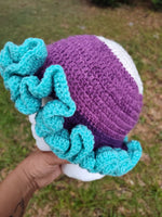 Crochet ruffle hat