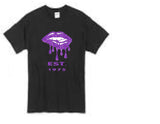 EST 1975 dripping lips birthday t-shirt