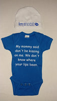 Blue Mommy said don't be kissing on me bodysuit