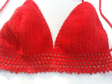 Crochet festival top, red