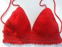 Crochet festival top, red