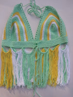Crochet fringe halter top