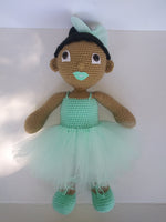 Ballerina crochet doll, mint green