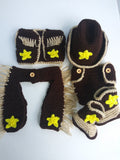 Newborn cowboy crochet photo prop outfit