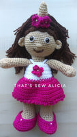 Crochet unicorn doll