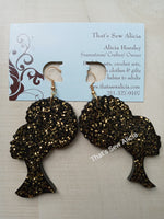 Resin Afro Diva earrings