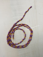 Purple & clear yellow waist beads