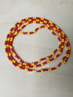 Yellow & red waist beads