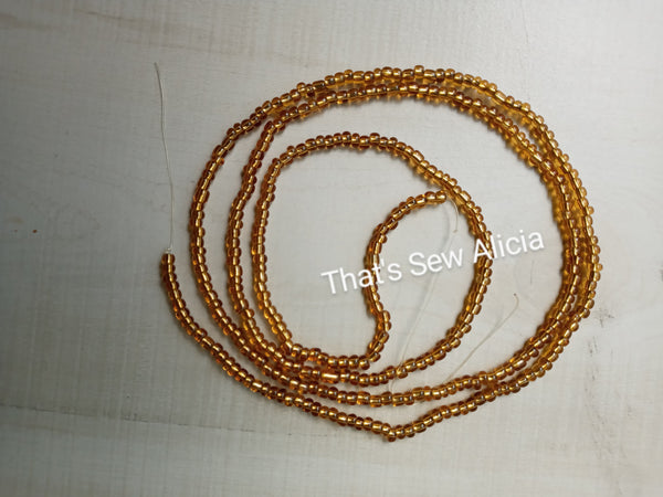 Clear gold waist beads