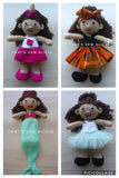 Crochet doll with 4 outfits