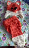 Fox newborn crochet diaper set