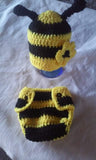 Bumble bee Crochet newborn diaper set, girl