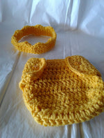 Crochet gold crown and matching diaper cover