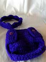 Crochet purple crown and matching diaper cover