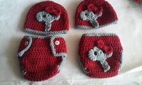 Crochet Alabama inspired diaper set with bows