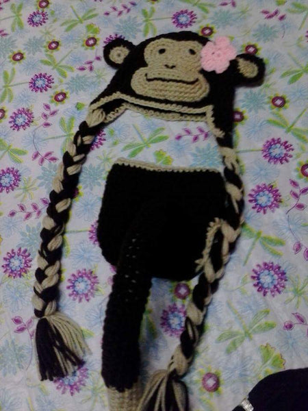 Monkey crochet diaper set