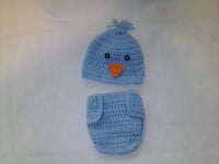 Crochet light blue chick diaper set
