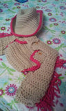 Cowgirl hat, chaps and diaper cover set, 3 pc set