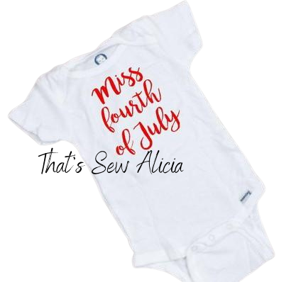 Miss fourth of July baby onesie