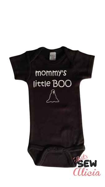 Mommy's little BOO Halloween black bodysuit