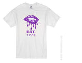 EST 1975 dripping lips birthday t-shirt