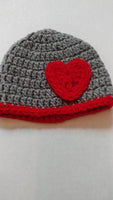 Grey Valentine's inspired crochet baby hat