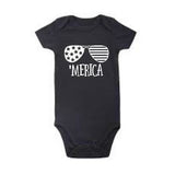 'Merica black baby bodysuit