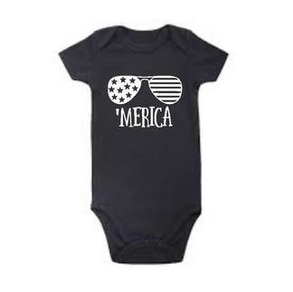 'Merica black baby bodysuit