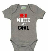 Red white and COOL baby bodysuit
