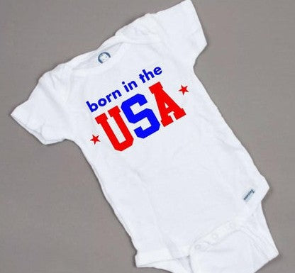 Born in the USA baby onesie
