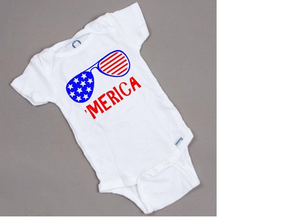 'Merica 4th of July baby bodysuit