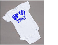 'Merica 4th of July baby onesie