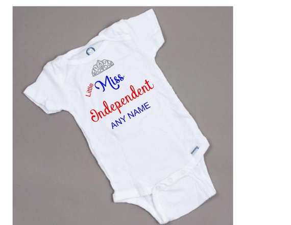 Little Miss Independent 4th of July baby onesie