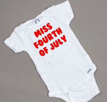Miss 4th of July baby onesie.