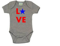 LOVE star 4th of July baby bodysuit