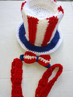 Uncle Sam crochet newborn photo prop
