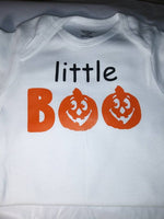 Little Boo jack-o-lantern Halloween baby onesie