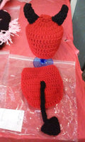 Crochet devil hat and diaper cover costume