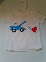 Heart tow truck Valentine's toddler t-shirt