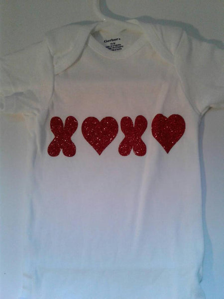 Valentine's XOXO hugs and kisses baby bodysuit