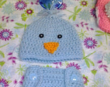 Crochet light blue chick diaper set