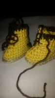 Newborn work boot inspired baby booties