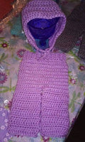 Newborn girl's bonnet and pants set, lilac