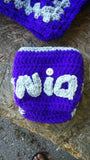 Crown, poncho newborn diaper set, purple