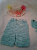 Fishing hat, short, newborn set