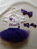 1 month newborn tutu set, 1 month onesie